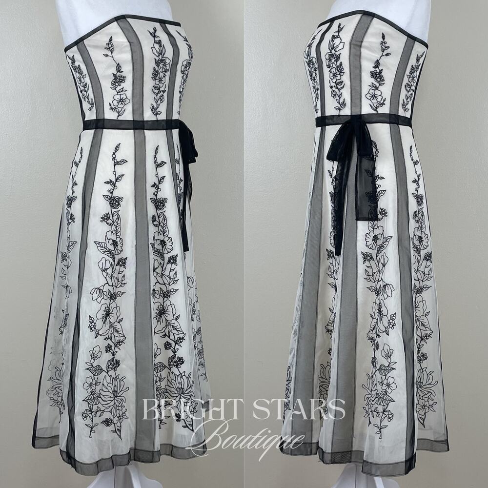 Rare Black and White Lace Strapless Dress ASO Charmed Piper Phoebe Halliwell - Picture 6 of 11